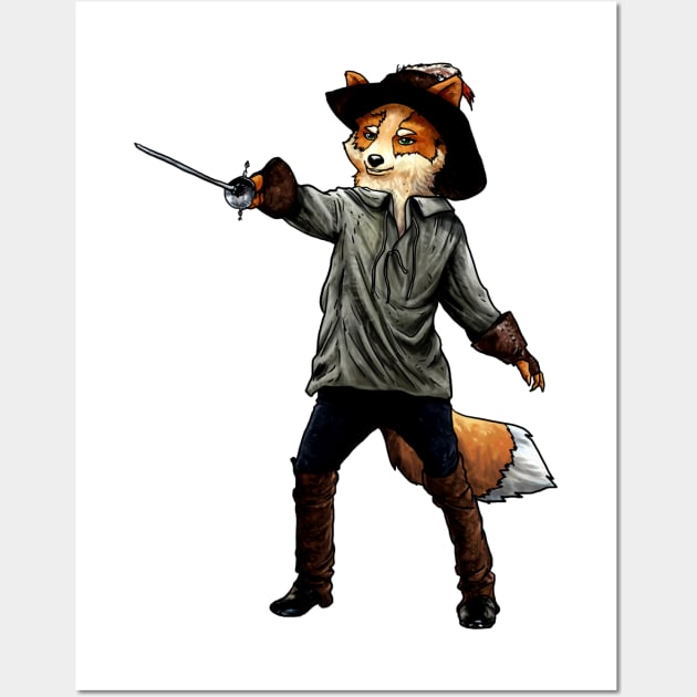 Finnegan the Fox - Musketeer Wall Art by blackroserelicsshop@gmail.com